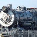 Old engines on display in the museum yard